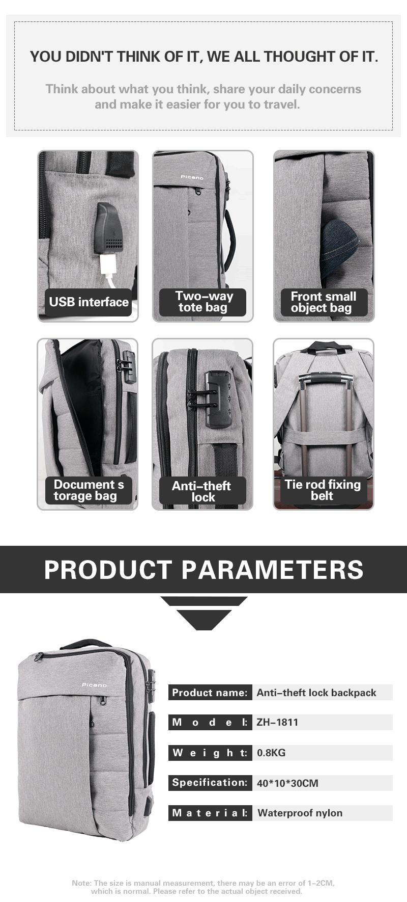 Polyester Laptop Backpack Business Travel Backpack