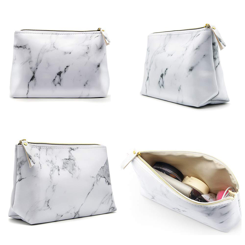Portable Marble Travel Cosmetic Bag